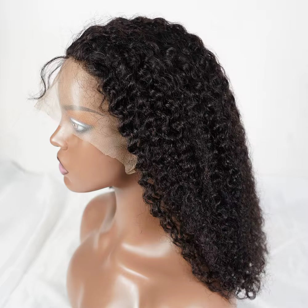 Perruque bouclée naturelle lace front – Noir