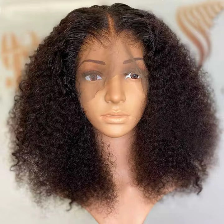 Perruque bouclée afro naturelle lace front – Noir