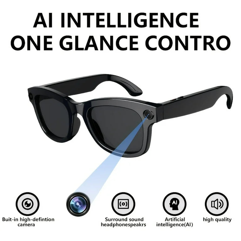 Lunettes Intelligentes AI Camera – Vidéo HD + Audio Bluetooth